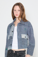 Women’s Cropped Jacket - Blue / Black Mix
